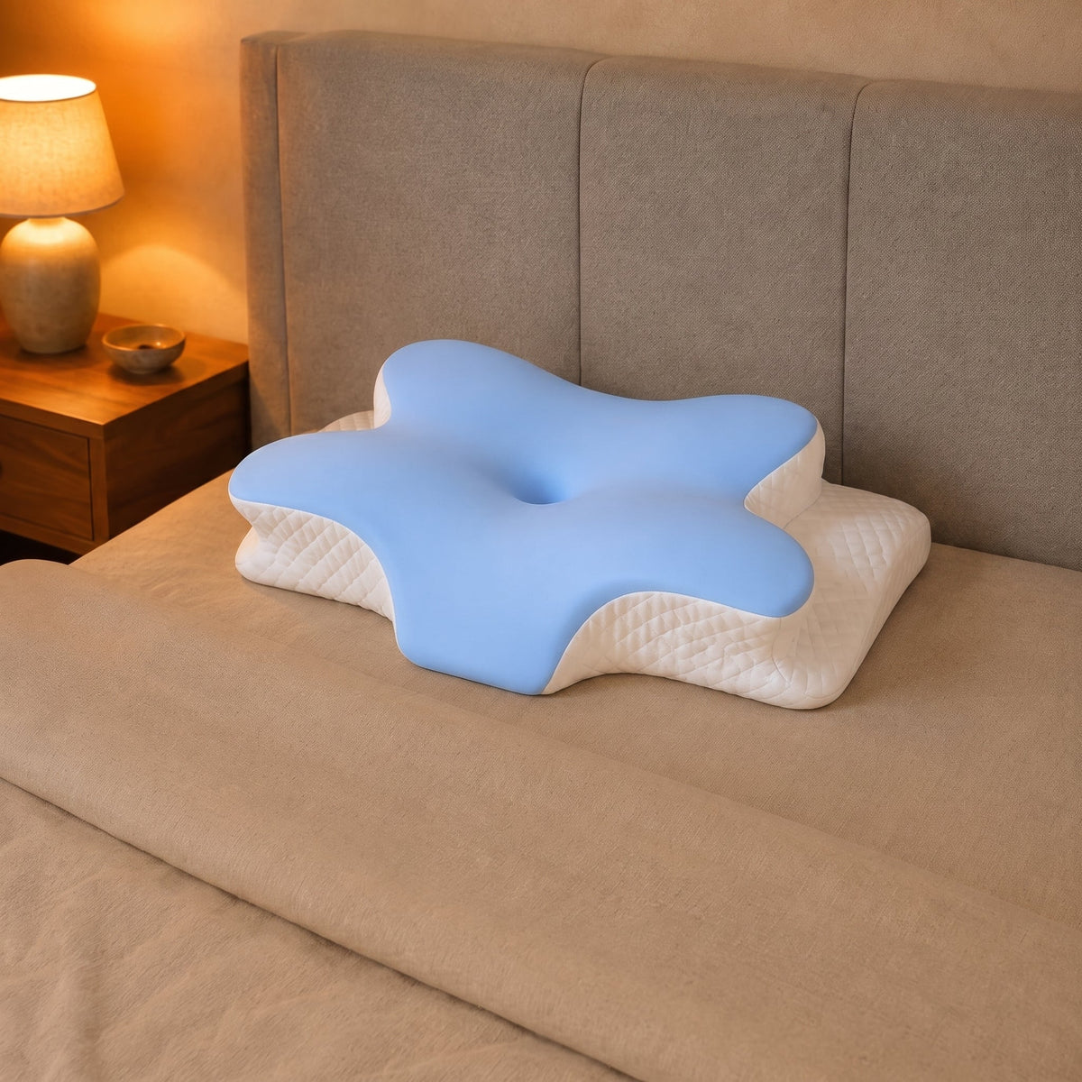 Coussin cervical Denua — coloris bleu